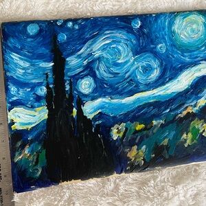 Starry Night Painted Clutch - Hand Painted Bag